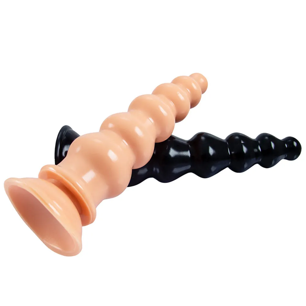 Giant Anal Beads Silicone Dildos - Soft Huge Dildo Butt Plug with Big Suction Cup