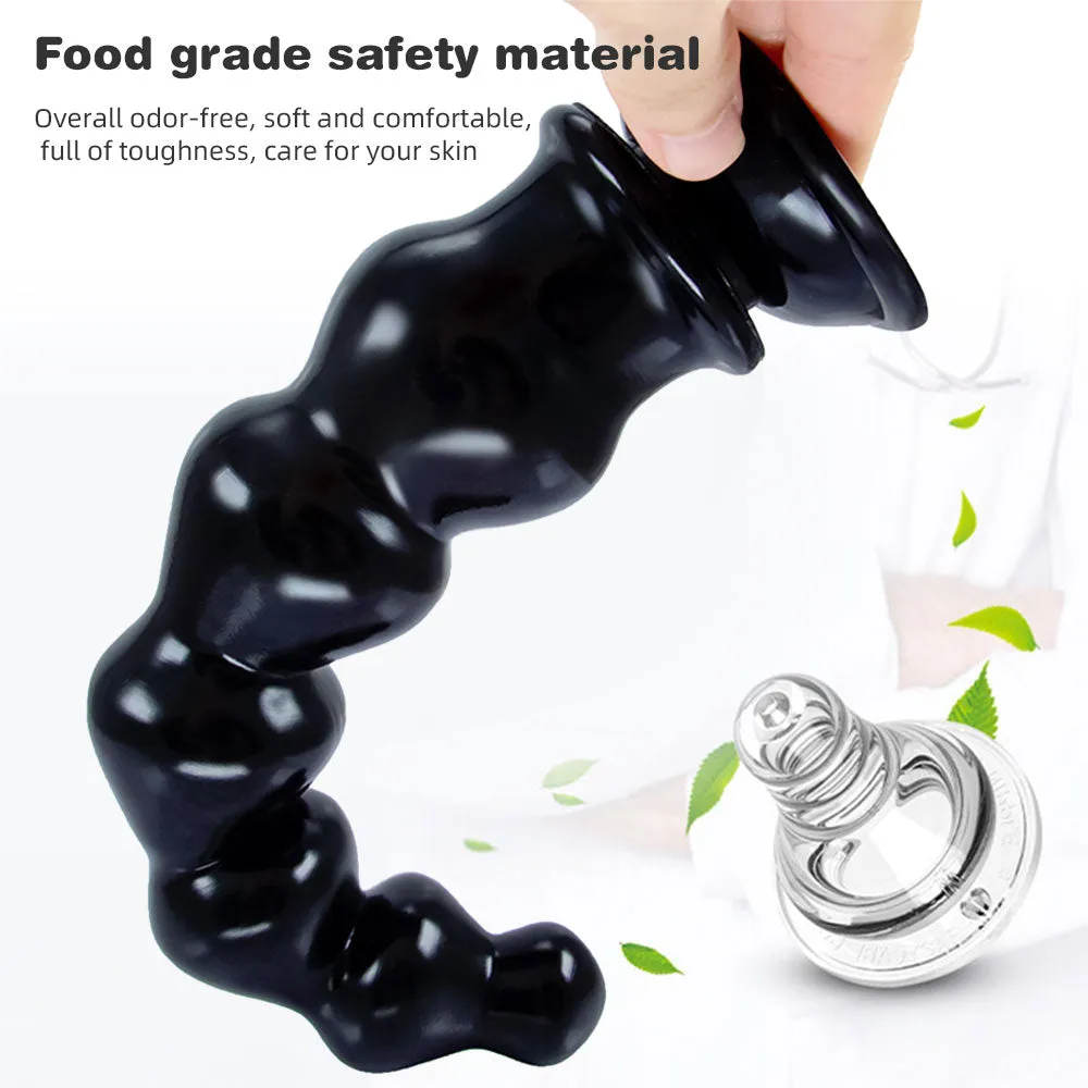 Giant Anal Beads Silicone Dildos - Soft Huge Dildo Butt Plug with Big Suction Cup
