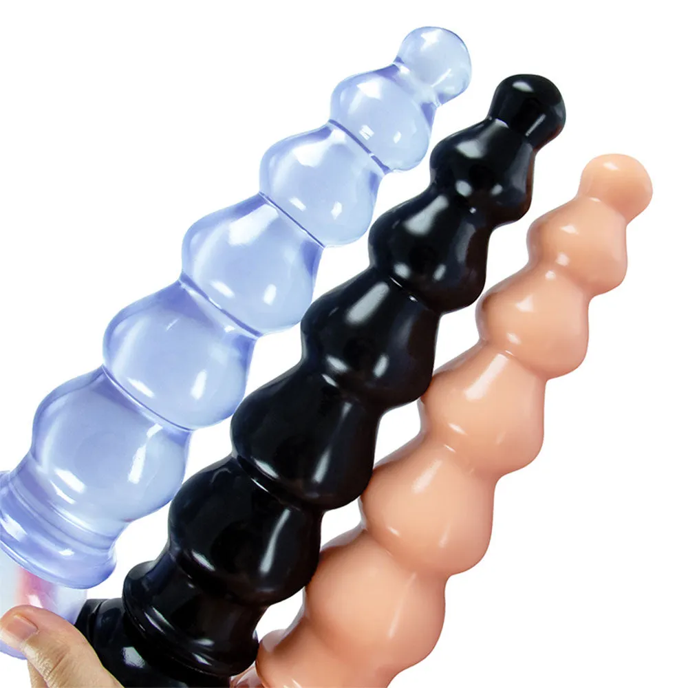 Giant Anal Beads Silicone Dildos - Soft Huge Dildo Butt Plug with Big Suction Cup