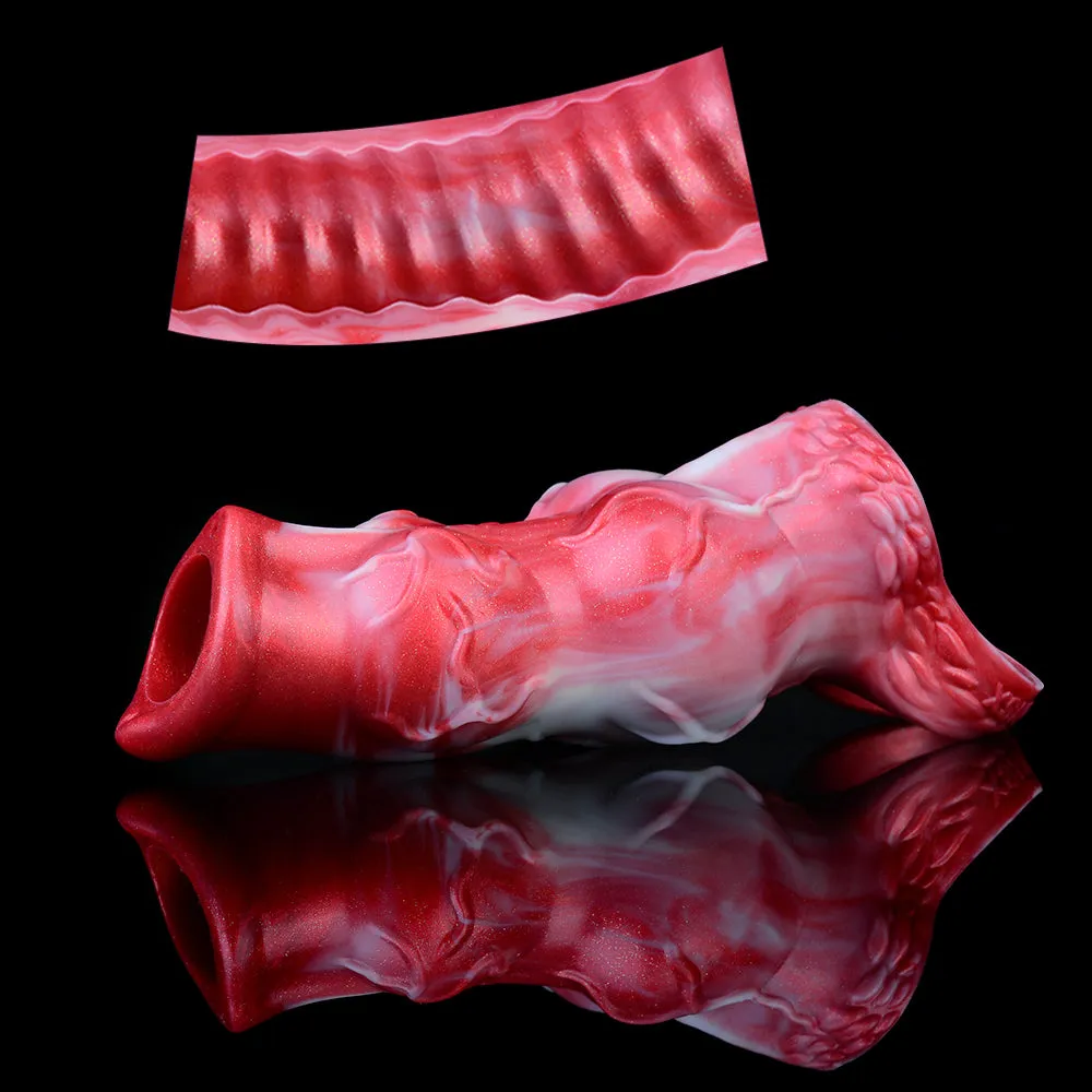 Hyena Knotted Penis Sleeve Sheath - Fantasy Cockring Delay Trainer Extender Male Sex Toy