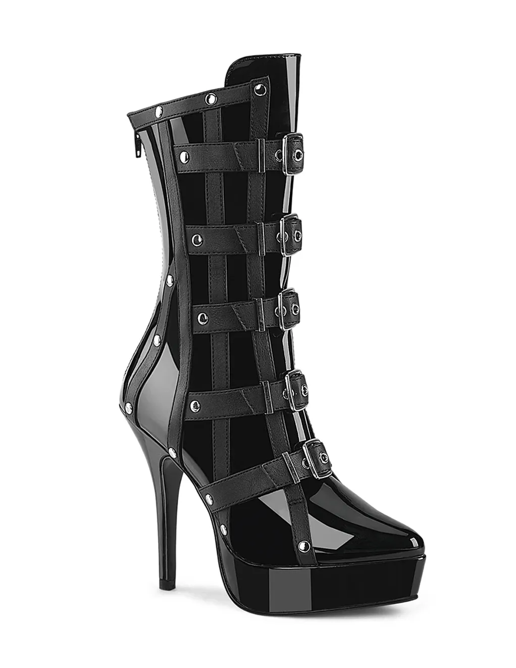 Indulge-1038 5 Patent Ankle Boot w. Matte Straps