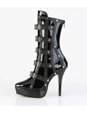 Indulge-1038 5 Patent Ankle Boot w. Matte Straps