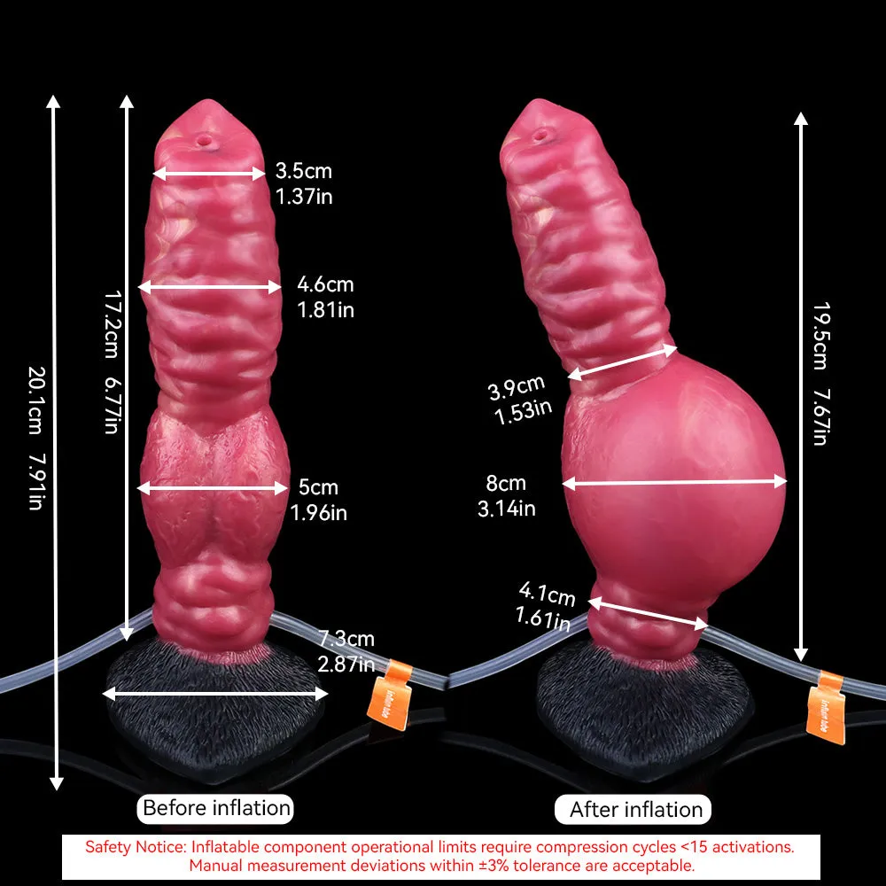 Inflatable Squirting Dog Dildo Butt Plug - Suction Cup Monsterdildo Women Masturbator