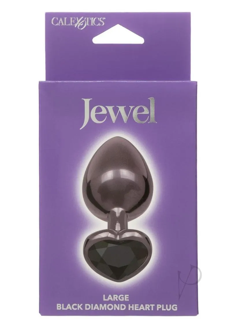 Jewel Large Black Diamond Heart Plug