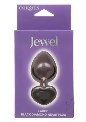 Jewel Large Black Diamond Heart Plug