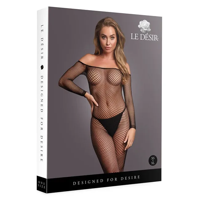 Lenjerie bodystocking LE DESIR - DES064BLKOS. tip plasa. neagra. marime XS - XL