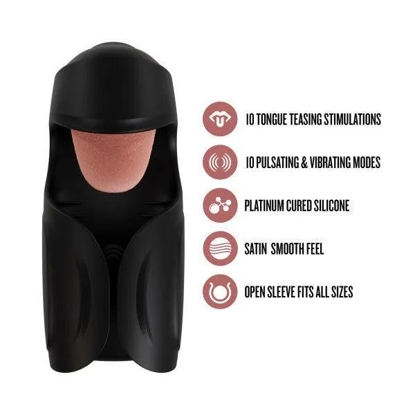 Lickety Split Rechargeable Vibrating Thumping Stroker Silicone