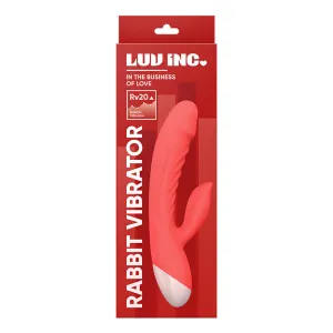 Luv Inc Rv20 Rabbit Vibrator Rechargeable Silicone Dual Stimulator Coral
