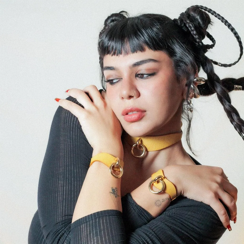 Luxury Leather Day Cuffs by Neon Coyotes. Golden Hour