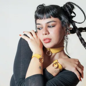 Luxury Leather Day Cuffs by Neon Coyotes. Golden Hour