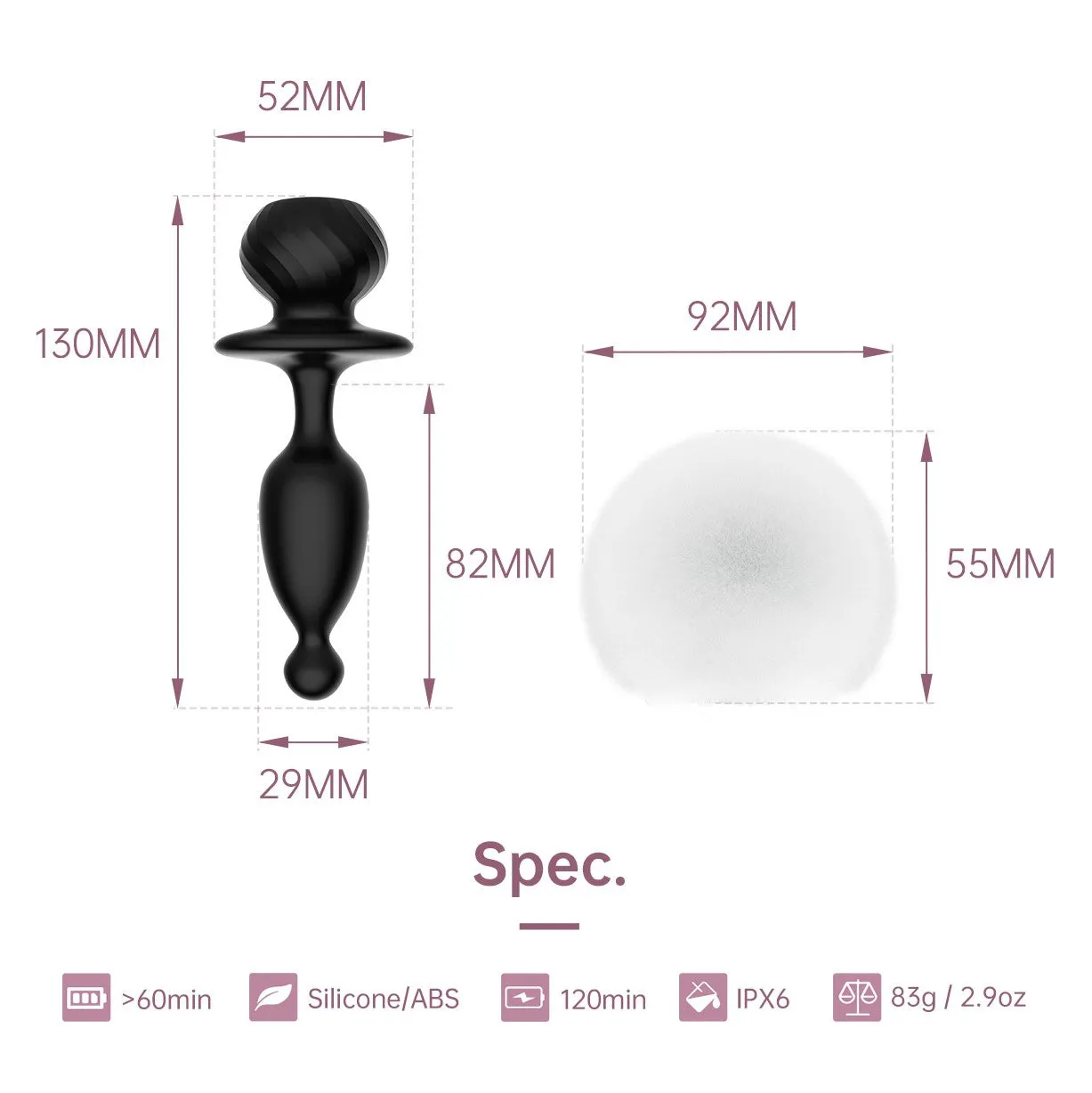 Magic Motion Bunny Tail Vibrating Anal Plug App-Controlled