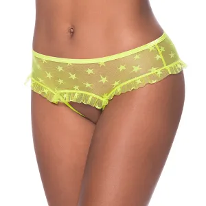 Magic Silk Sweetums Skirted Hipster with Open Crotch Panty Pineapple L/XL
