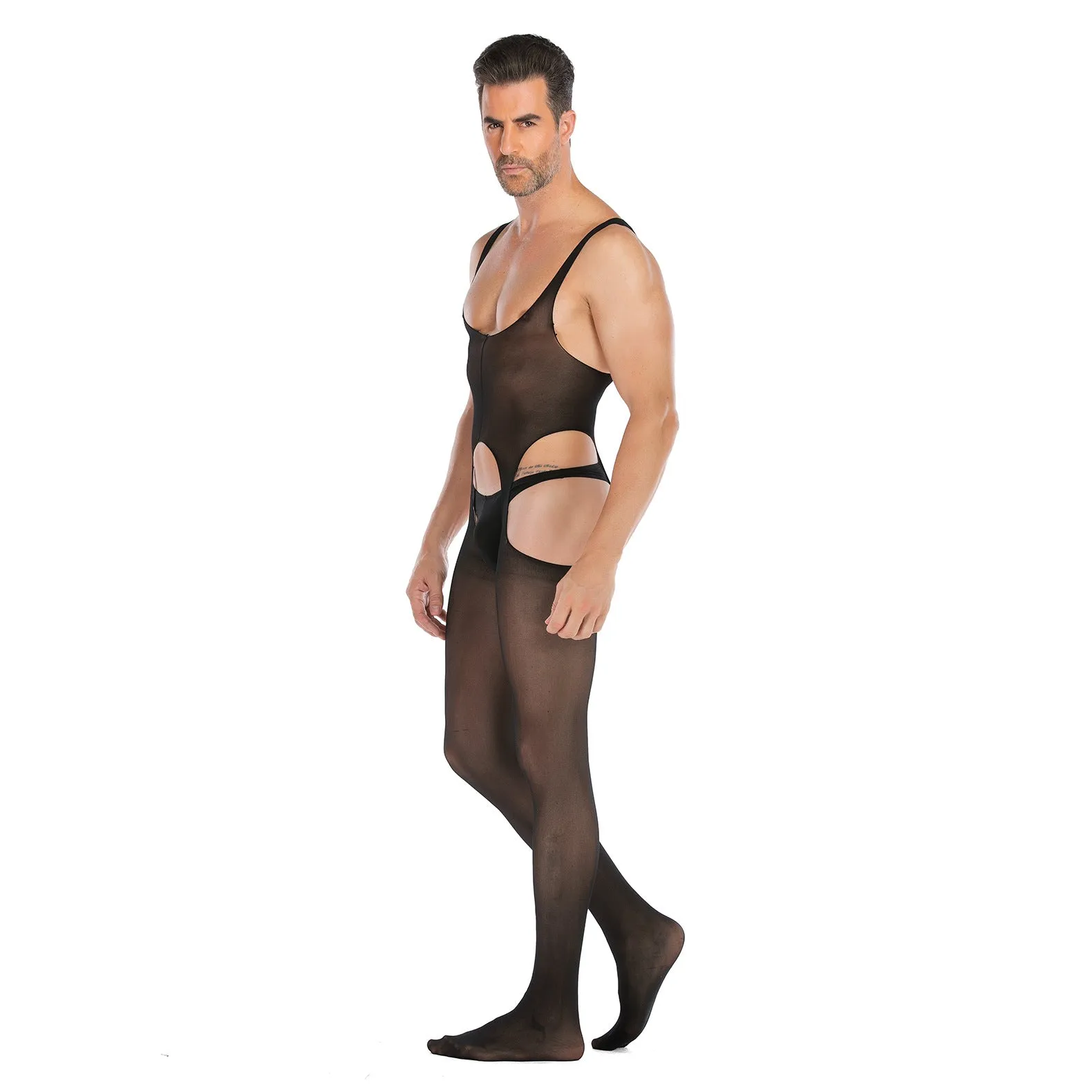 Men's Silk Stockings Sexy Open Range One-piece Socks