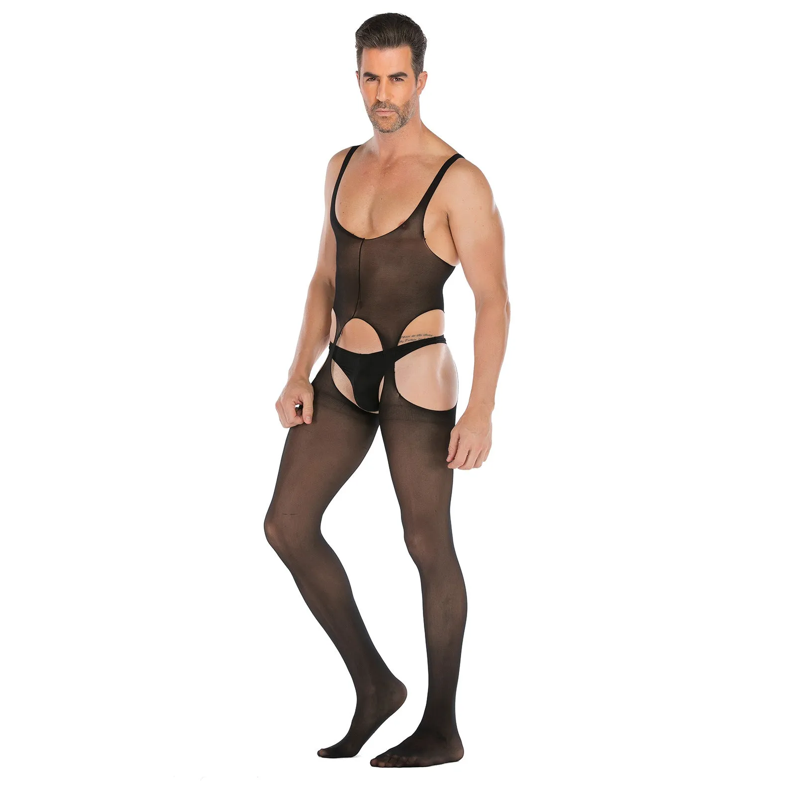 Men's Silk Stockings Sexy Open Range One-piece Socks