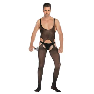 Men's Silk Stockings Sexy Open Range One-piece Socks