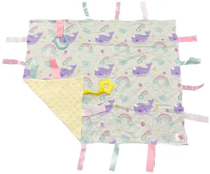 Narwhals & Rainbows Cuddle Sensory Security Blanket Toys