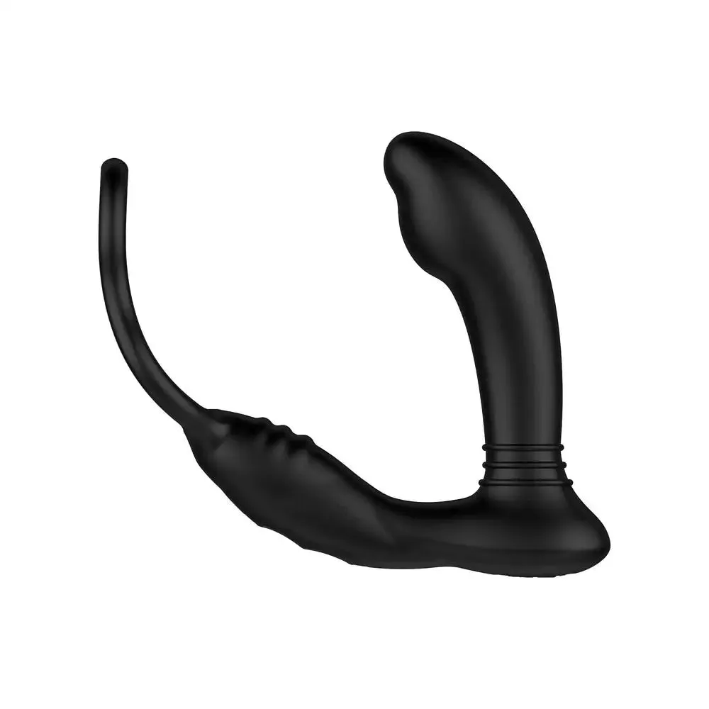 Nexus Silicone Black Rechargeable Butt Plug with Cock and Ball Ring