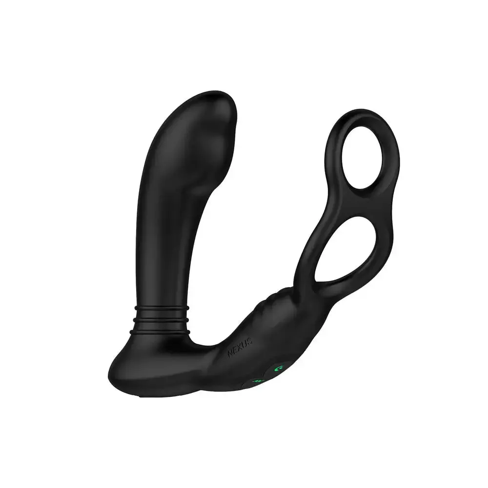 Nexus Silicone Black Rechargeable Butt Plug with Cock and Ball Ring