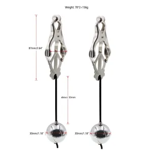 Nipple Clamps | Metal Pendant | Unisex | Weight Bearing Ball