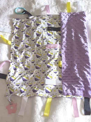 Non-Binary Hearts Cuddle Sensory Security Blanket Toys