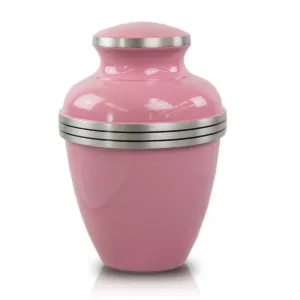 Pink Banded Cremation Urn In Large