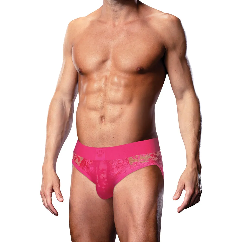 Prowler Lace Open Back Brief Pink XL