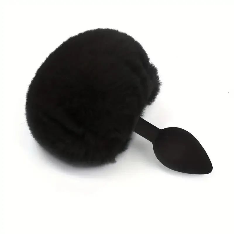 Rabbit Tail Design Three Sizes Five Colors Waterproof Butt Plug For Adults