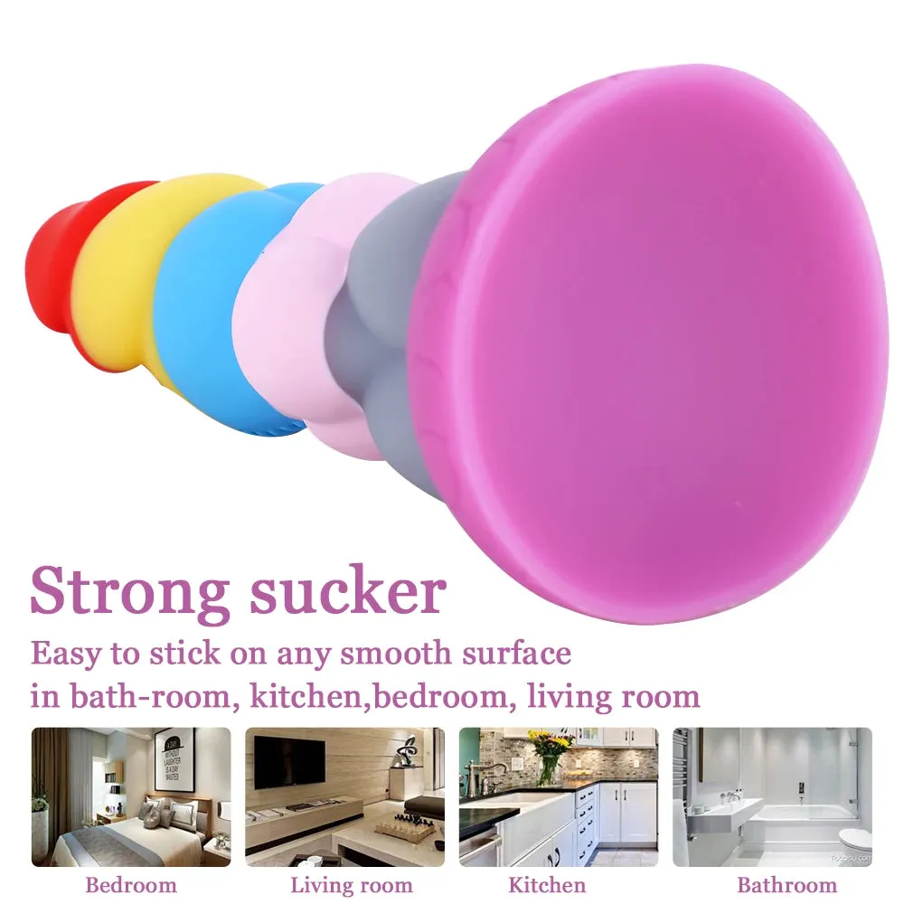 Rainbow Silicone Anal Dildo Butt Plug - Colorful Fantasy Dildos Female Sex Toys