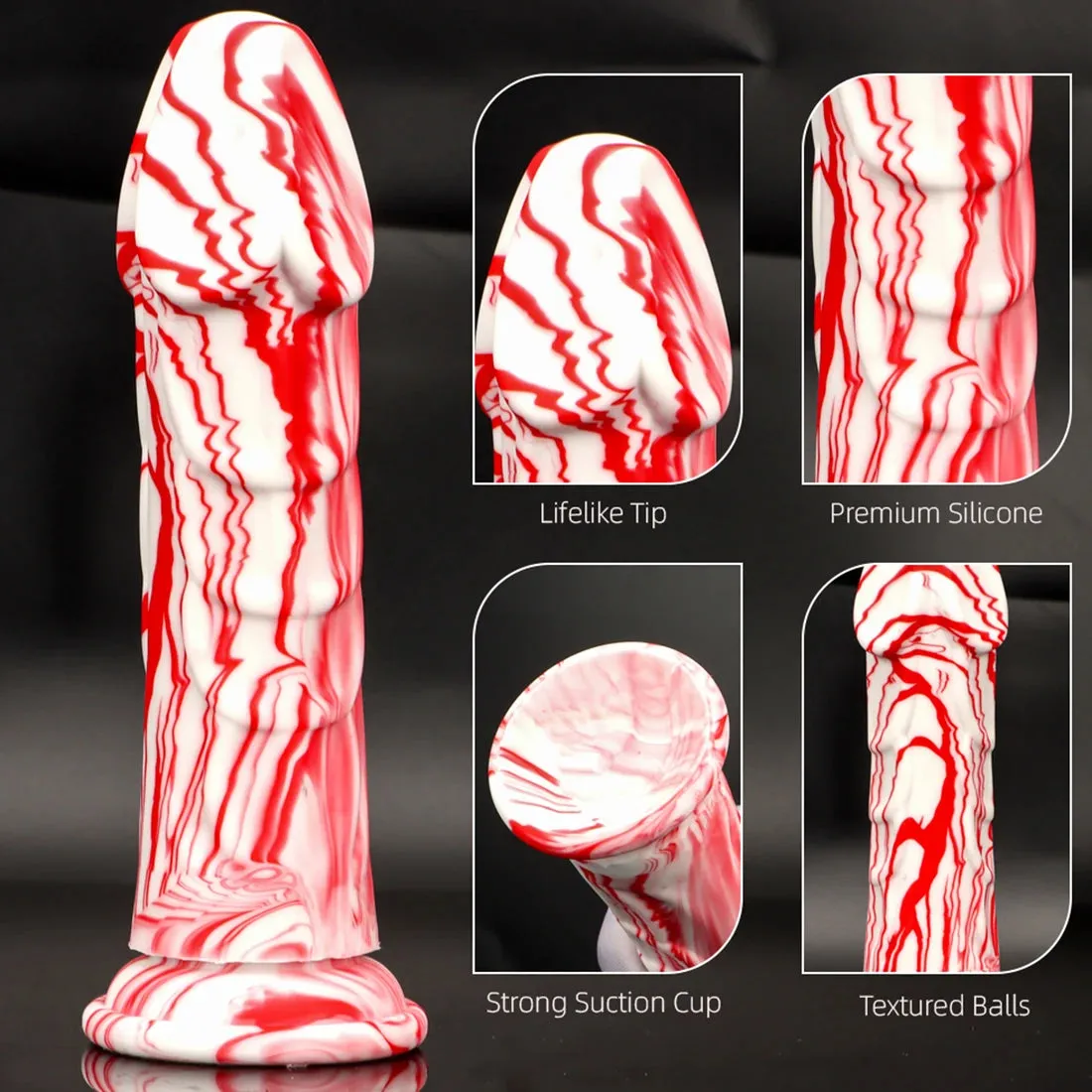 Realistic Silicone Anal Dildo - Colorful Soft Dildos Butt Plug with Big Suction Cup Play