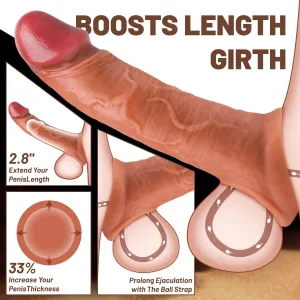 Realskin 8 Big Head Remote Controlled Penis Sleeve Vibrator | APP Control | USB