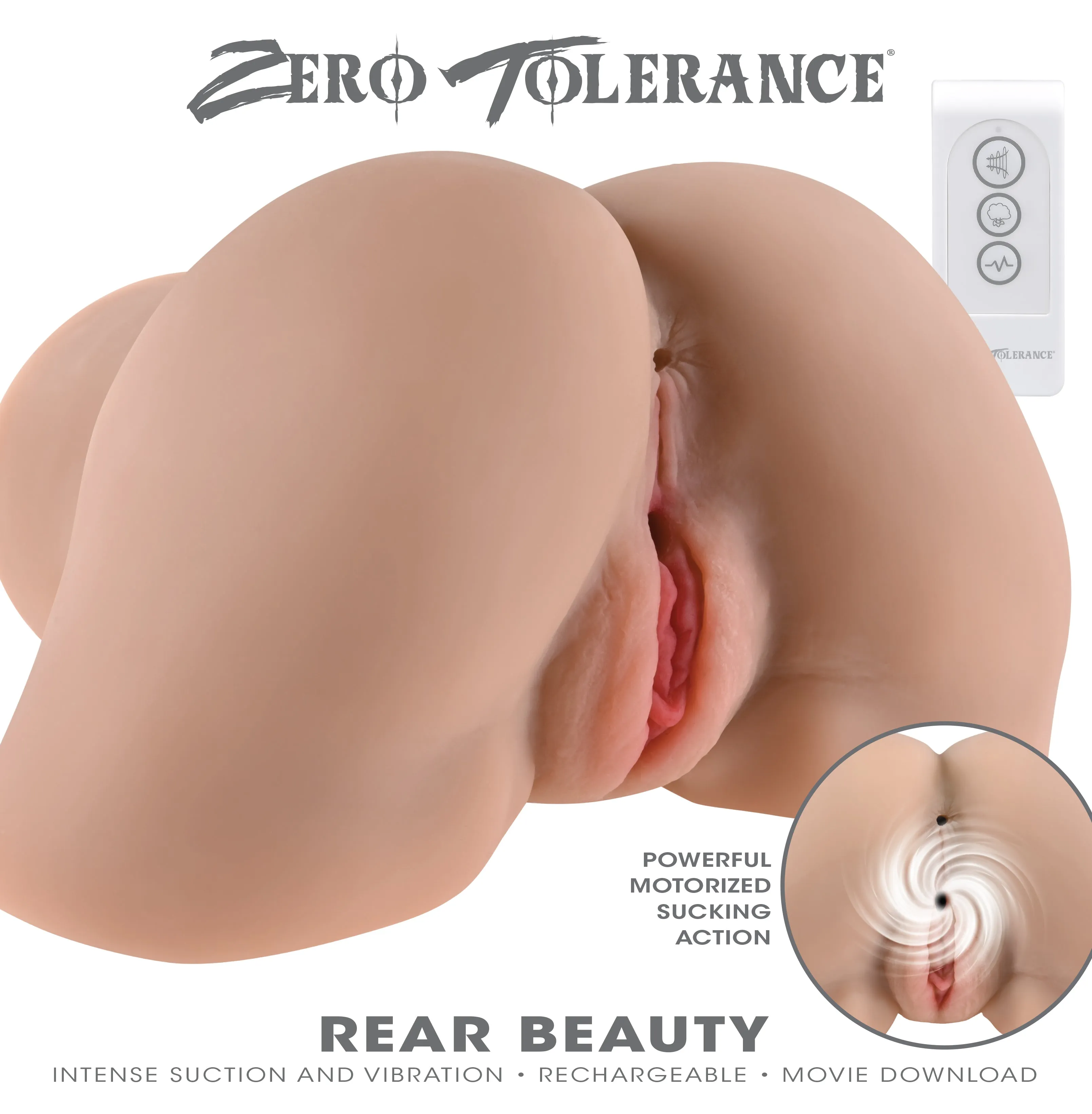 Rear Beauty - Life Like Vibrating Sucking Stroker - Light
