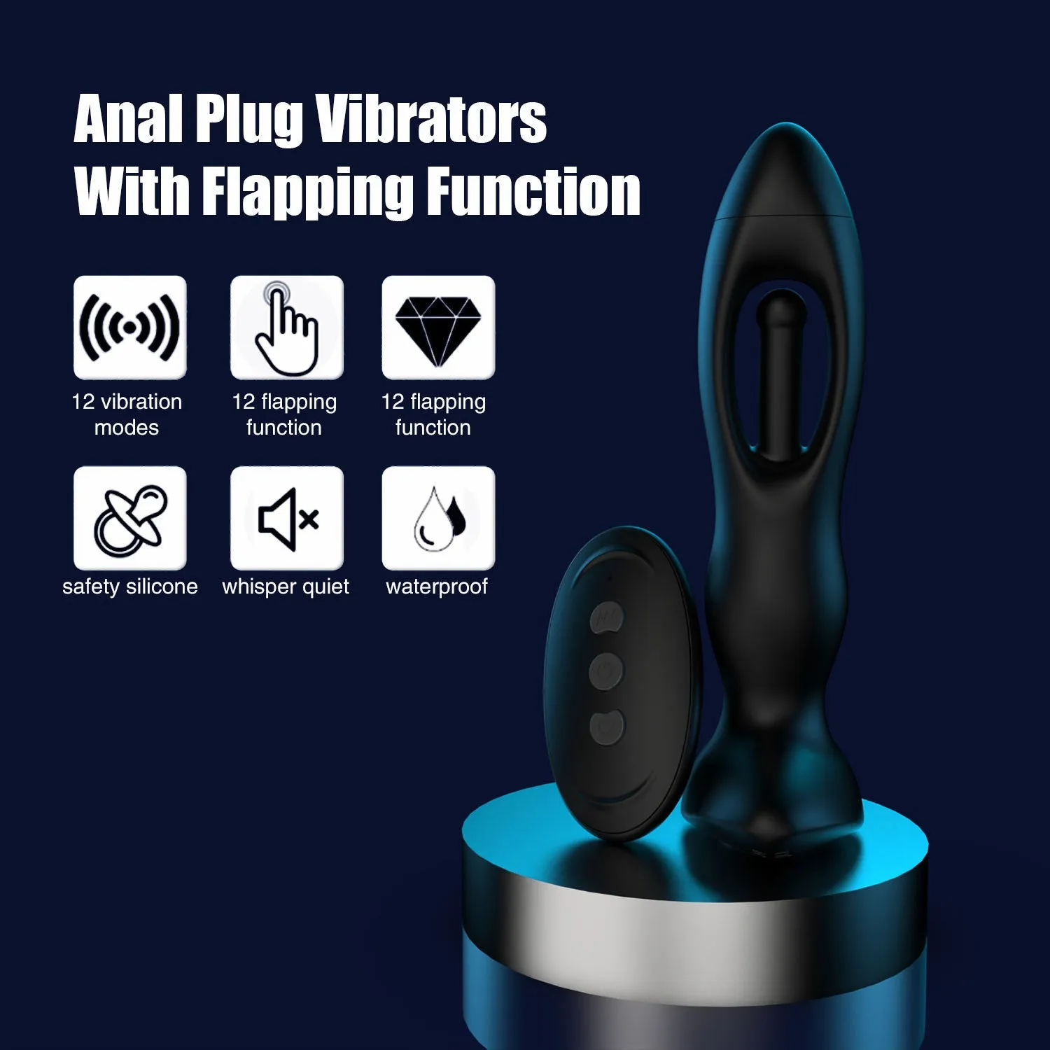 Remote Control Anal Dildo Vibrator - Tickle Flapping Prostate Massager