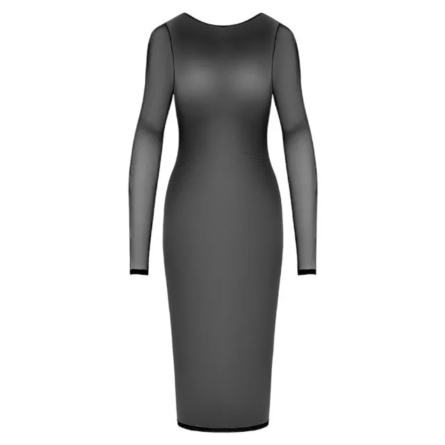 Rochie sexy COTTELLI Party Dress. lenjerie erotică din plasă cu lanț și fermoar pe spate. culoare negru. mărime S