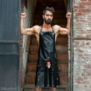 Rubber Apron with Cockhole and Pocket