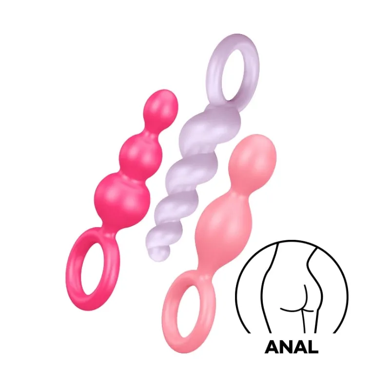 Satisfyer Plug Set Of 3 Silicone Butt Plug Anal Trainers - Multi Color