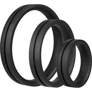 Screaming o Silicone Black Pro Triple Cock Ring for Him