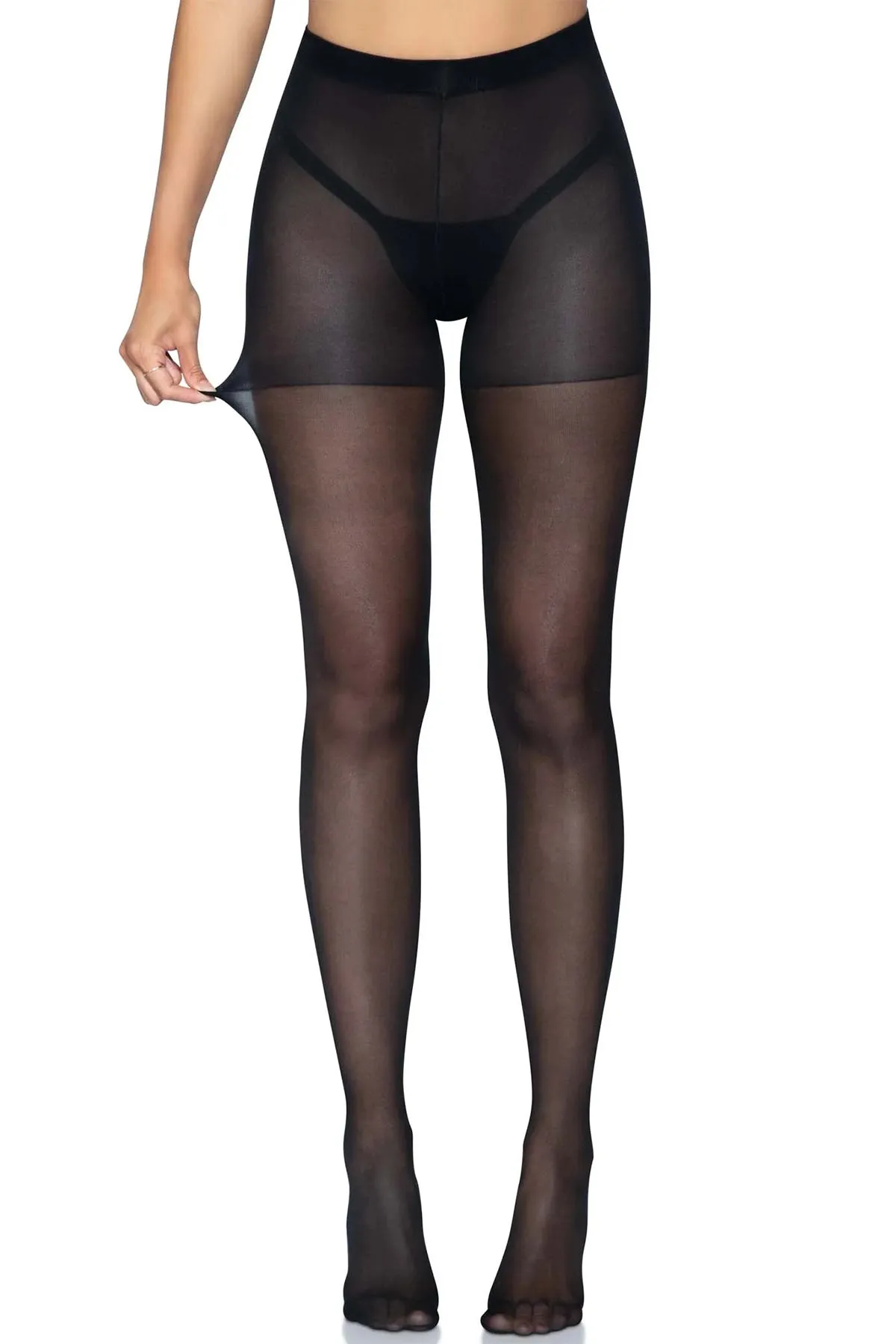 Sheer Open Back Crotchless Pantyhose