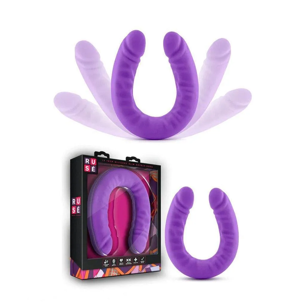 Silicone Double Dong Dildo. 18 inch. Purple