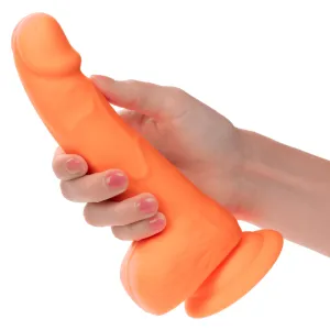 Silicone Stud 8 Inch Suction Cup Dildo - Orange