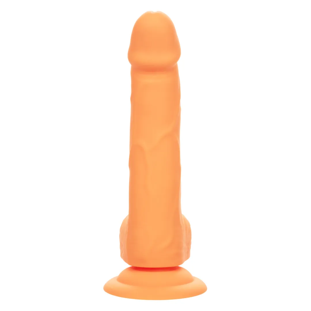 Silicone Stud 8 Inch Suction Cup Dildo - Orange