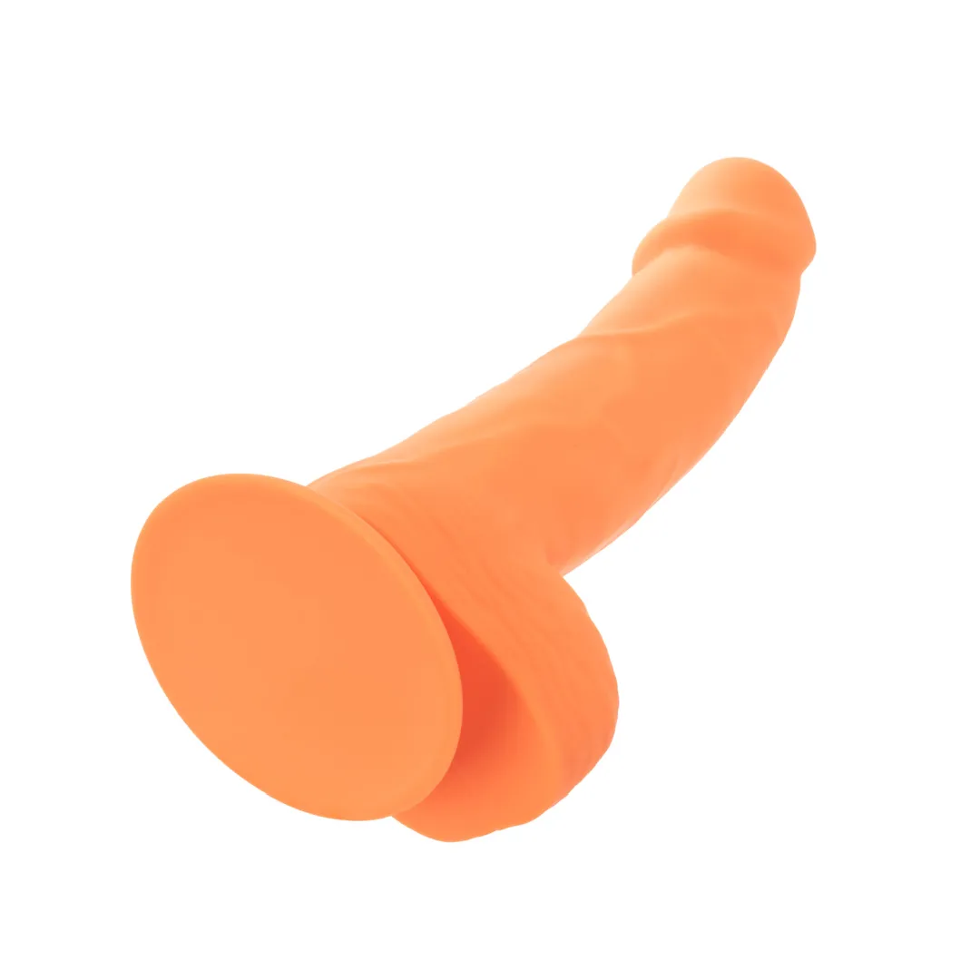 Silicone Stud 8 Inch Suction Cup Dildo - Orange