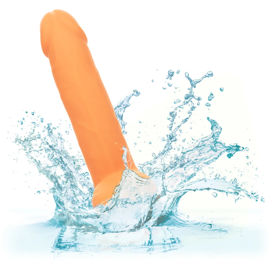 Silicone Stud 8 Inch Suction Cup Dildo - Orange