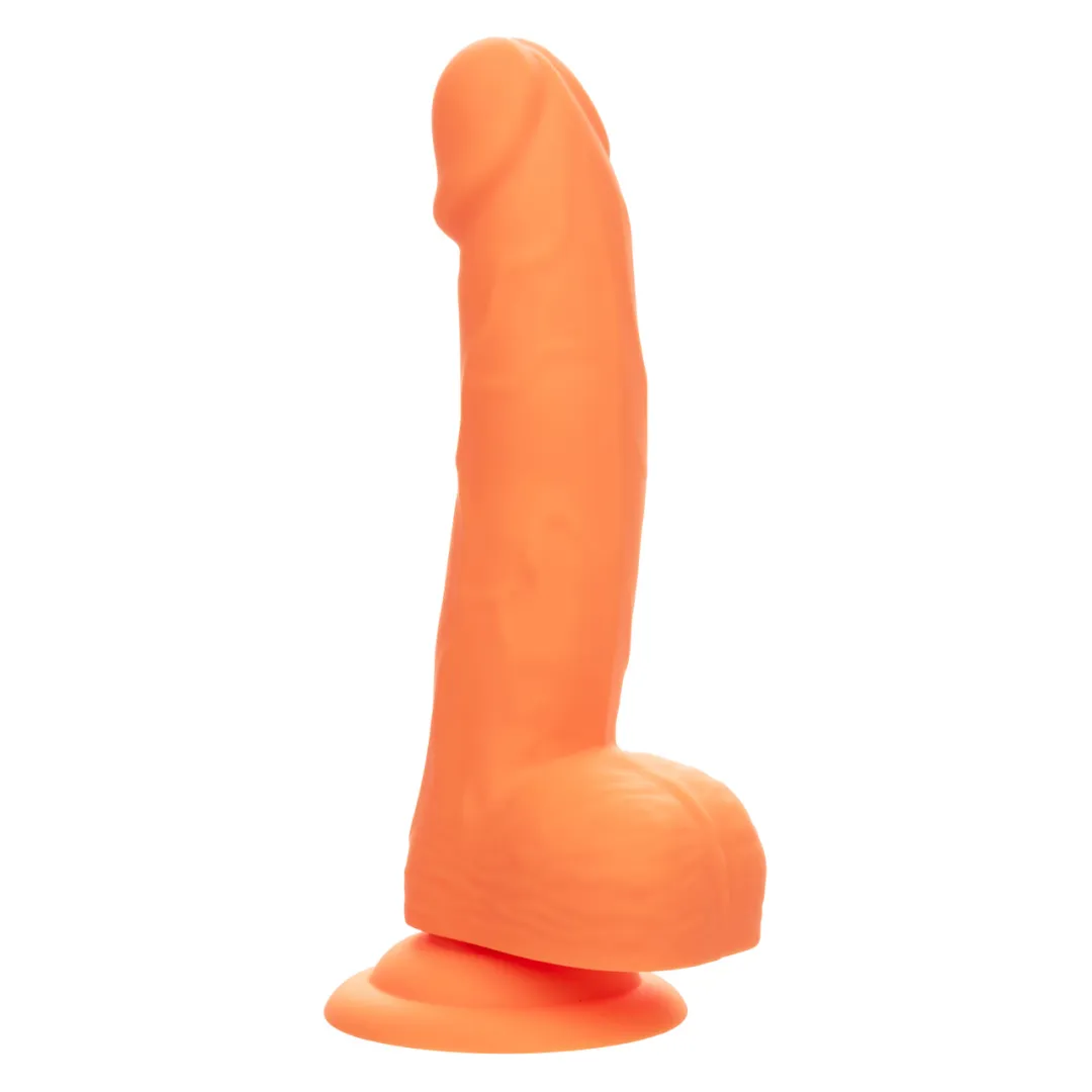 Silicone Stud 8 Inch Suction Cup Dildo - Orange