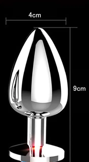 Silver Butt Plug Light Pink Large