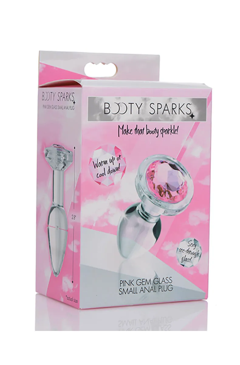 Small Glass Pink Gem Butt Plug