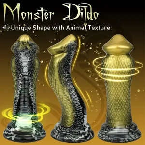 Snake Monsterdildo Butt Plug - Big Golden Fantasy Dildos Animal Vagina Anal Sex Toys