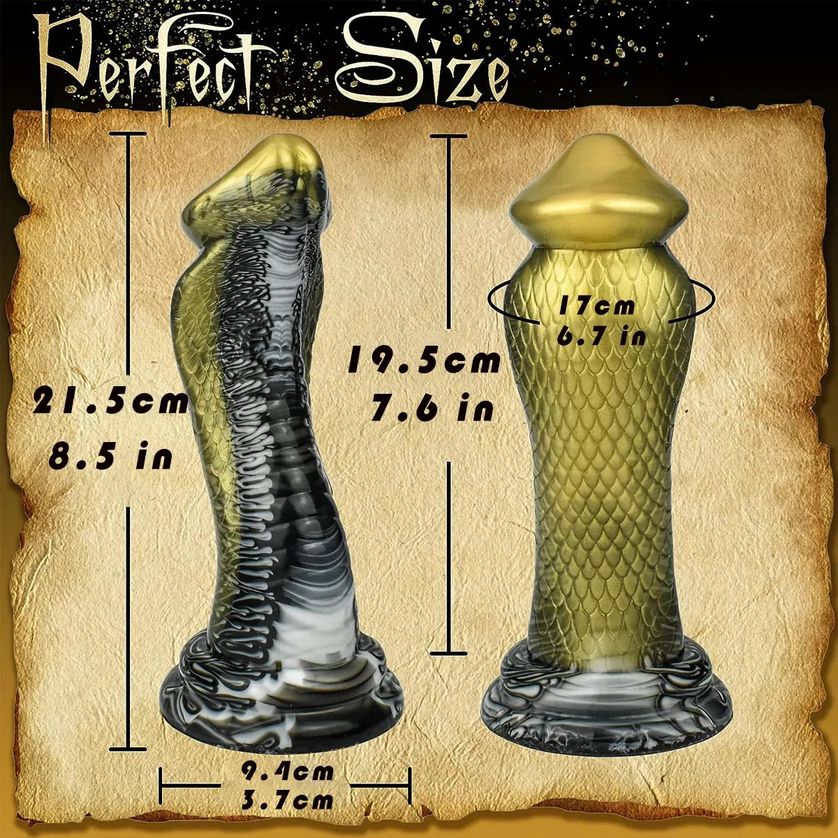 Snake Monsterdildo Butt Plug - Big Golden Fantasy Dildos Animal Vagina Anal Sex Toys