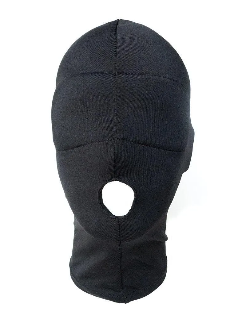 Spandex Hood w/blindfold and open mouth. snug-fit