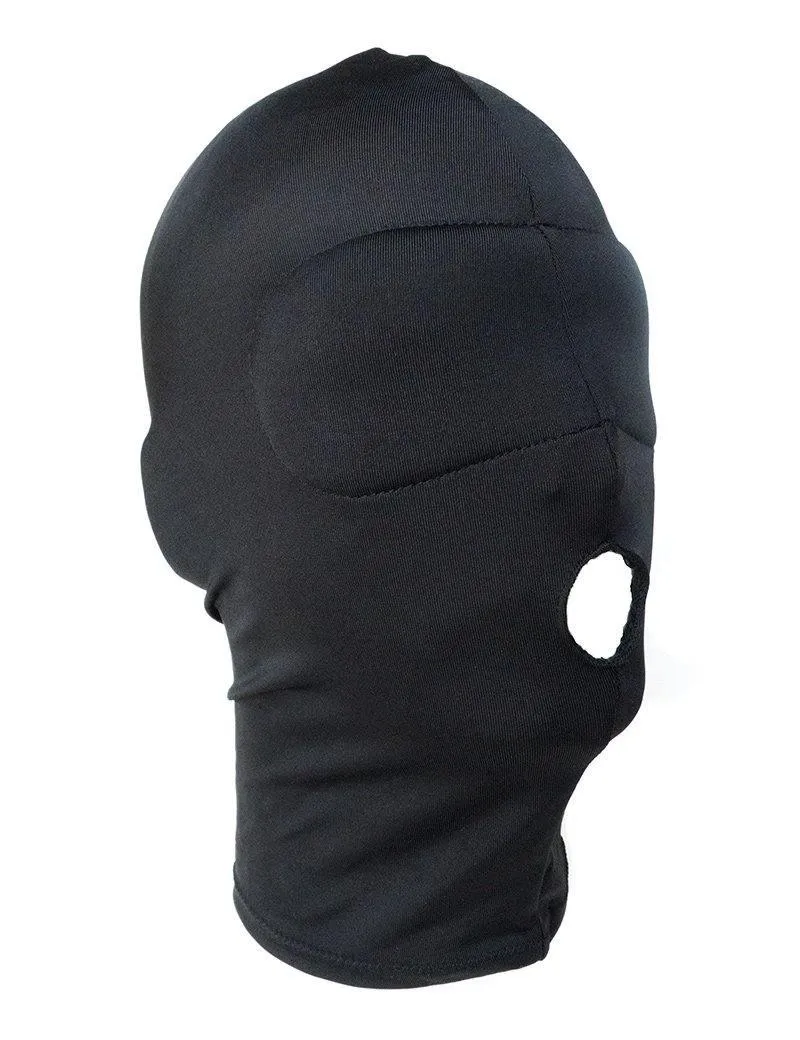 Spandex Hood w/blindfold and open mouth. snug-fit