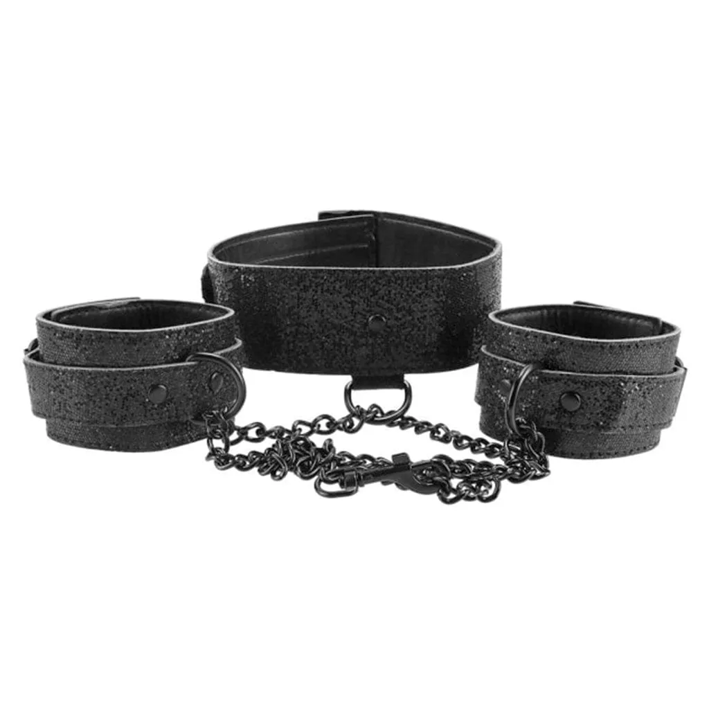 Sportsheets Sex & Mischief Shadow Sparkle Collar & Cuff Set